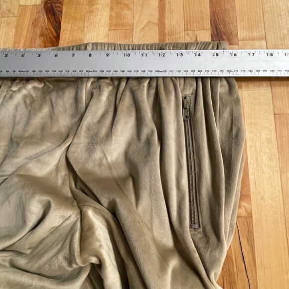SKIMS Pants Kim Kardashian Velour Track High Rise Wide leg Lounge Gold Pockets M - Picture 3 of 12
